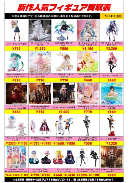 【限定価格】新作 プライズフィギュア まとめ売り 14体 新作プライズフィギュア買取リスト更新しました！ 7/14～ - ホビー玩具